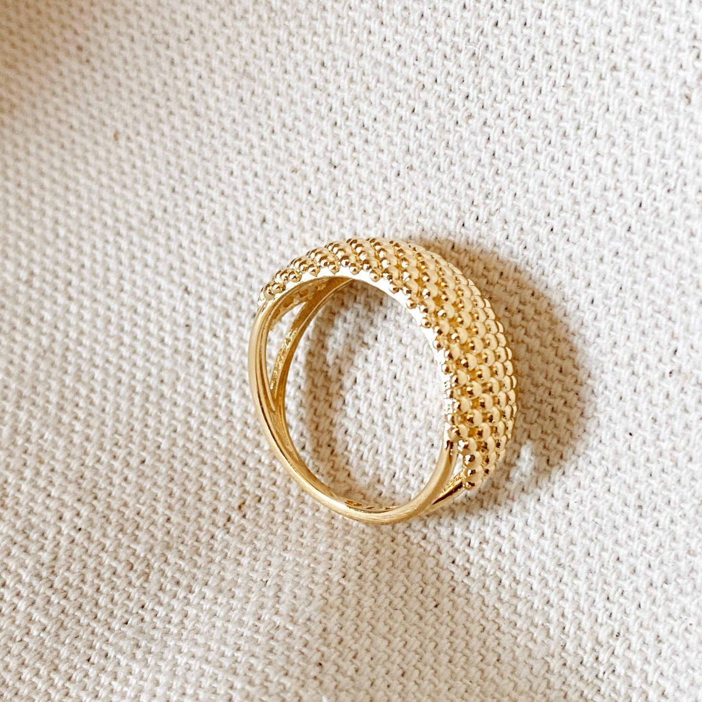 18k Gold Filled Bead Cluster Ring - HERS