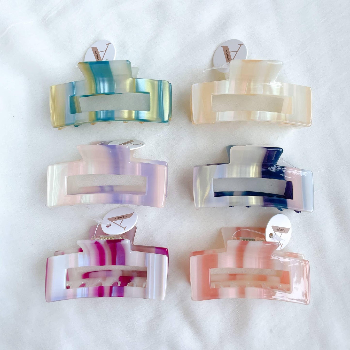 Summer | Medium Rectangle Colorful Claw Clip - HERS