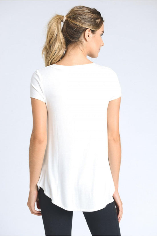 Deep V-Neck Pocket Shirt - White - HERS