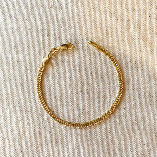 18k Gold Filled Double Curb Chain Bracelet - HERS