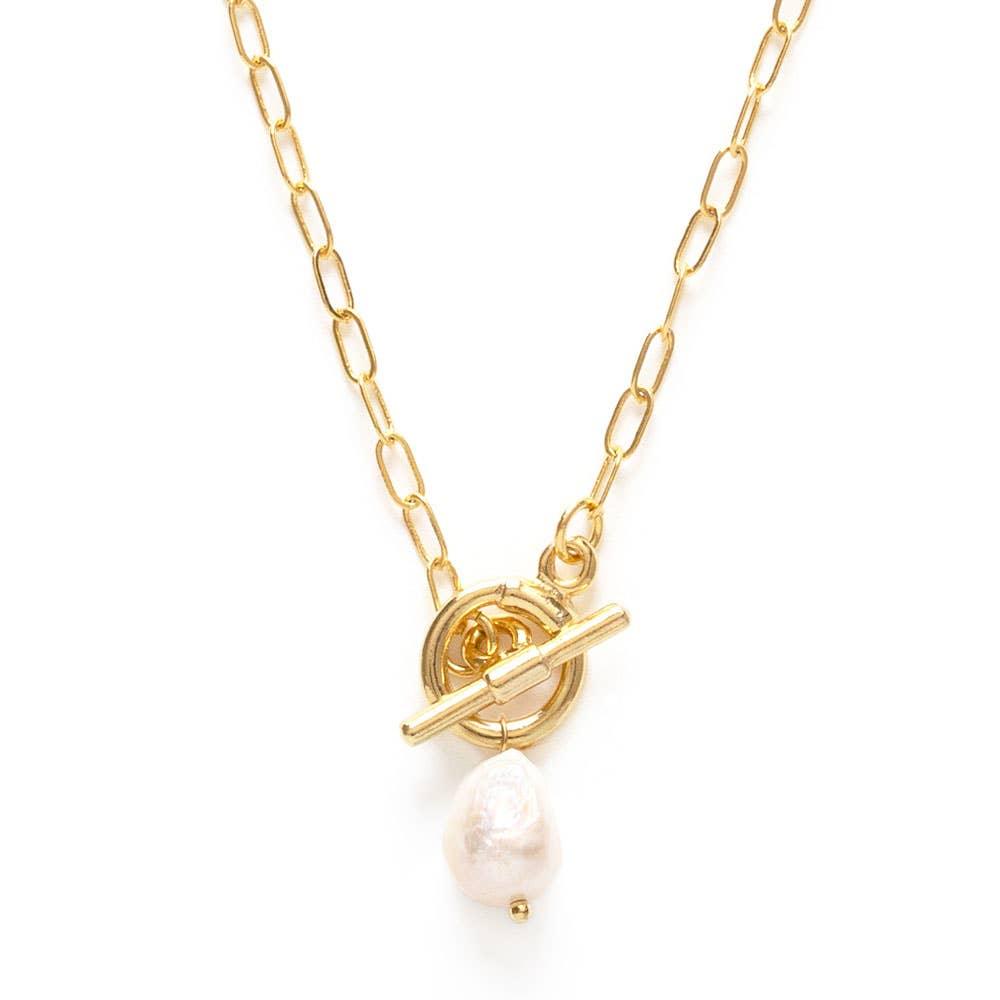 Load image into Gallery viewer, Toggle Clasp with Pearl Necklace - HERS
