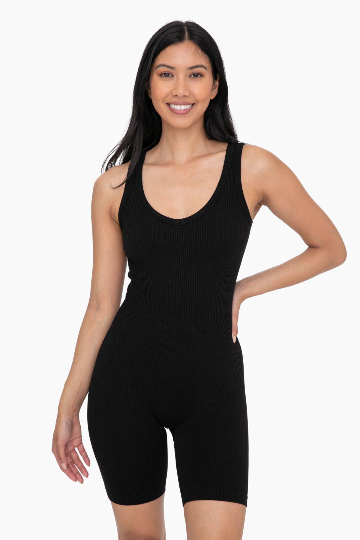 Load image into Gallery viewer, Ribbed Seamless Shortsie Romper - HERS
