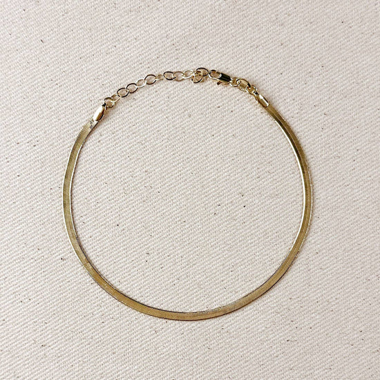 18k Gold Filled 3.0mm Thickness Herringbone Anklet For Whole