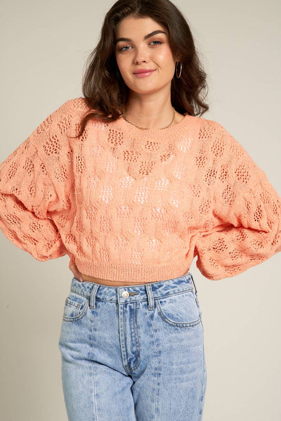 Bubble Sleeve Crochet Sweater