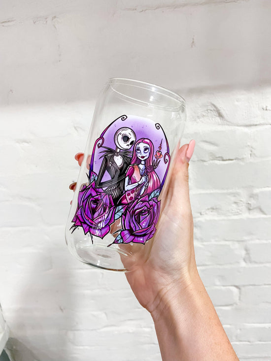 Load image into Gallery viewer, Jack &amp;amp; Sally Beer Can Glass - HERS
