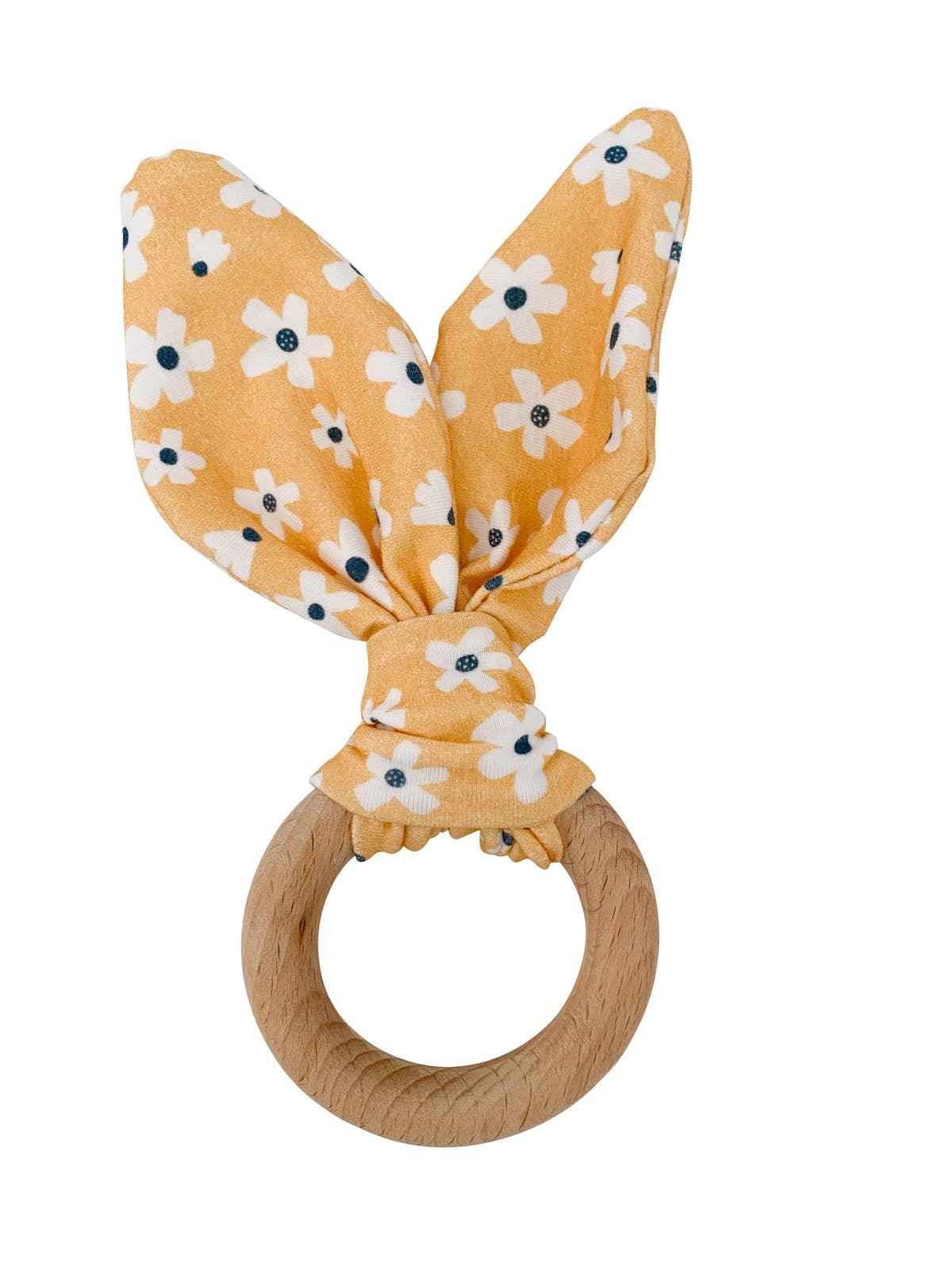 Crinkle Bunny Ears Teether- Golden Daisy - HERS