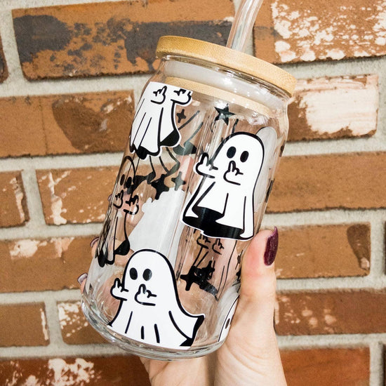 Load image into Gallery viewer, Sassy Ghosts Beer Can Glass - HERS
