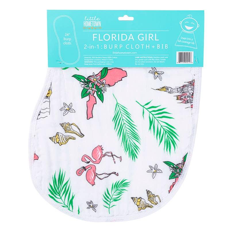 Load image into Gallery viewer, Florida Baby (Floral) Burp/Bib Combo - HERS
