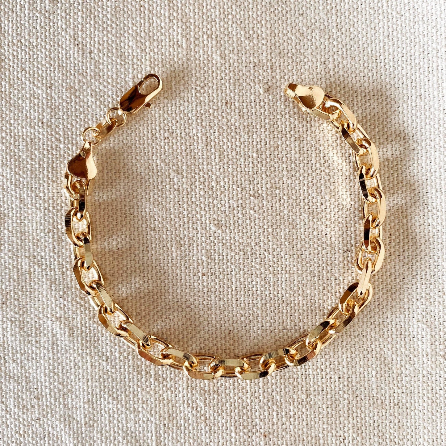 18k Gold Filled 7mm Link Bracelet - HERS